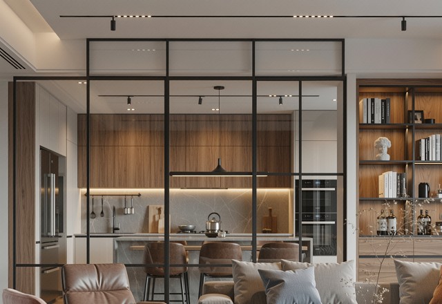 細鋁框拉門設計圖